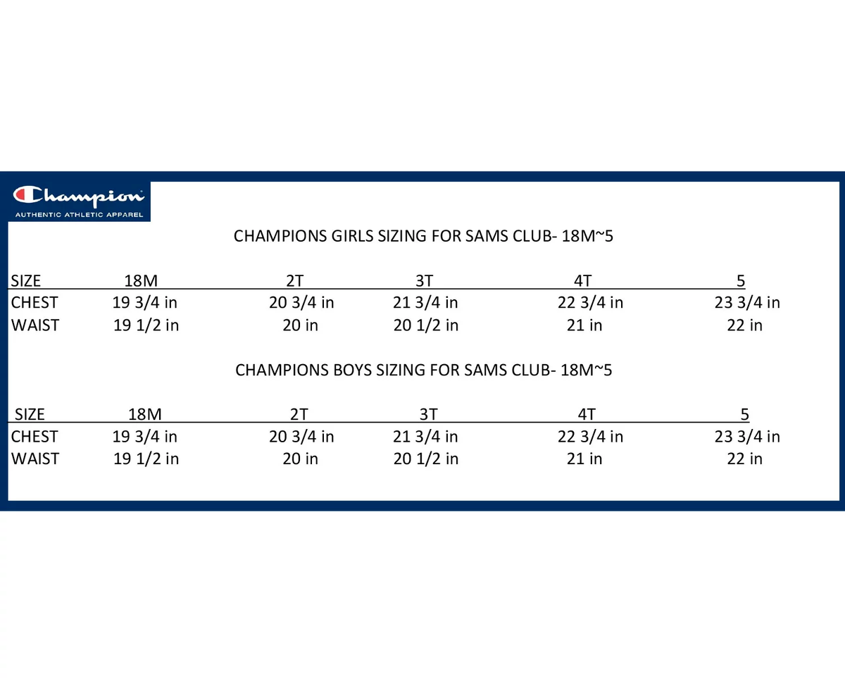 Champion Apparel Champion Shoes Size Guide Size Guide Champion