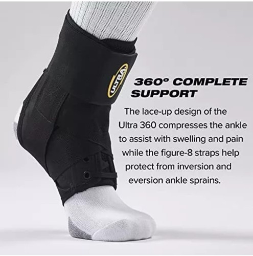 1 - Ultra 360® Lace-Up Adjustable Ankle Brace Ankle Stabilization X-SMALL White - Picture 3 of 6