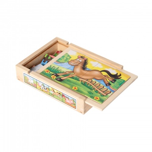 Magnet Puzzle Set (4) Farm Animals In Wooden Box - Picture 2 of 4
