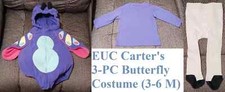 Baby Girl Size 3-6 Months Butterfly Complete Halloween Costume Carter's Purple