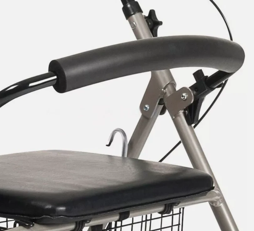 Déambulateur Aluminium Léger Éco II Pliable Panier Siège Cadre Arrière Stockh - Photo 3/4