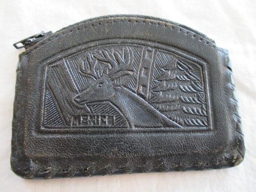 Vintage Leder 3er Set. Brillenetui und Münzgeldbörsen. Eine aus Mexiko. - Bild 5 von 15