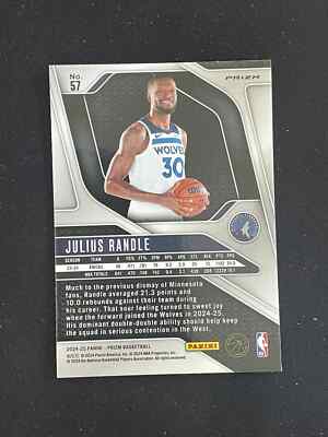 Julius Randle 2024-25 Panini Prizm Pink Ice Prizm Timberwolves #57