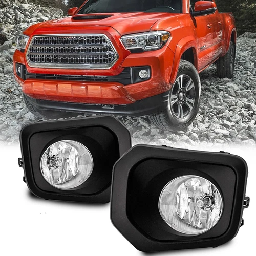 For 2016-2023 Toyota Tacoma SR SR5 Fog Lights Bumper Lamps Clear Lens Pair - Picture 1 of 18