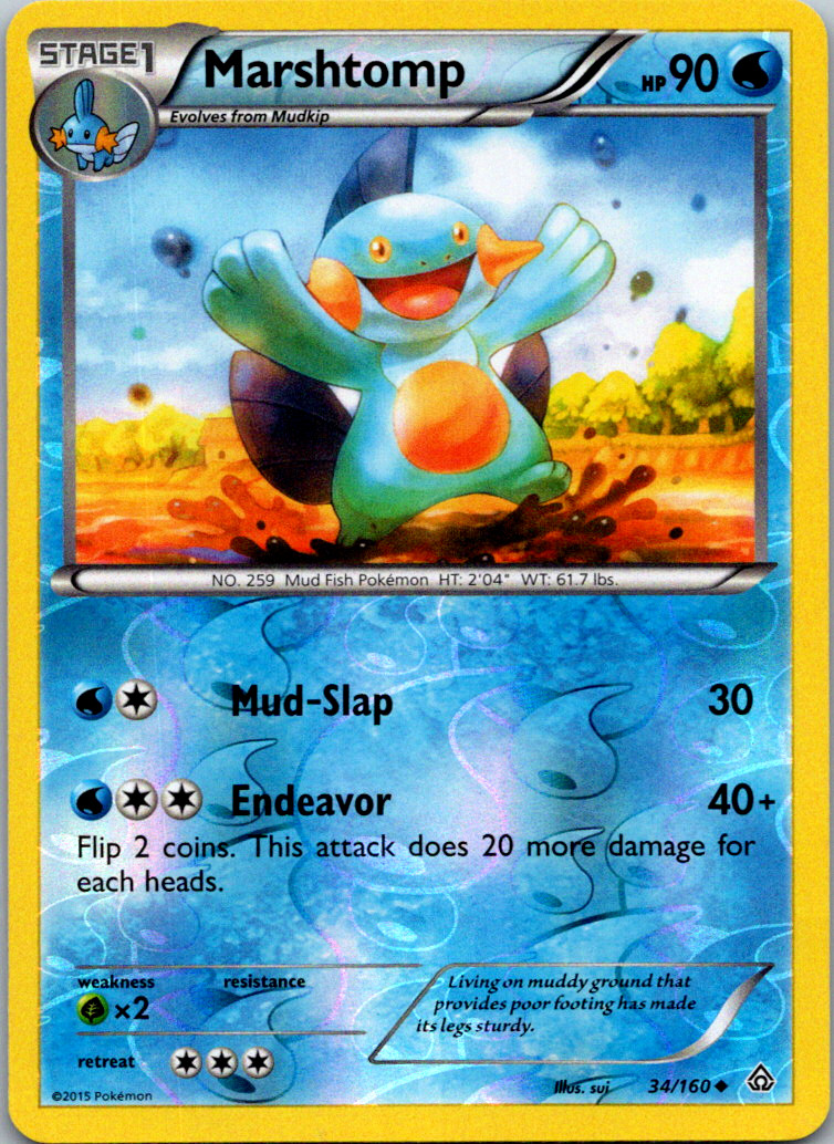 Pokémon Marshtomp Reverse Holo 34/160 XY Primal Clash NM Near Mint TCG Card
