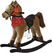 Cavallo a Dondolo con Suoni Animale Cavalcabile in Legno per Bambini Vintage