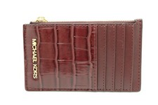 Michael Kors Jet Set Travel Medium Card Case/ ID Card Wallet In Oxblood