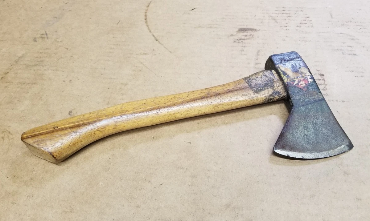 Vintage Norlund Hudson Bay Hatchet Axe Partial Label Camping