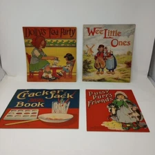 Lot Of 4 Vintage Saalfield Childrens Activity Books (1918 & 1927)