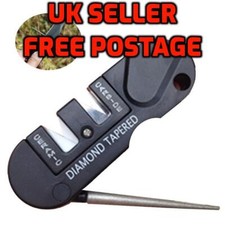 Knife sharpener 3-Way ceramic diamond carbide | Bushcraft Survival Camping EDC 