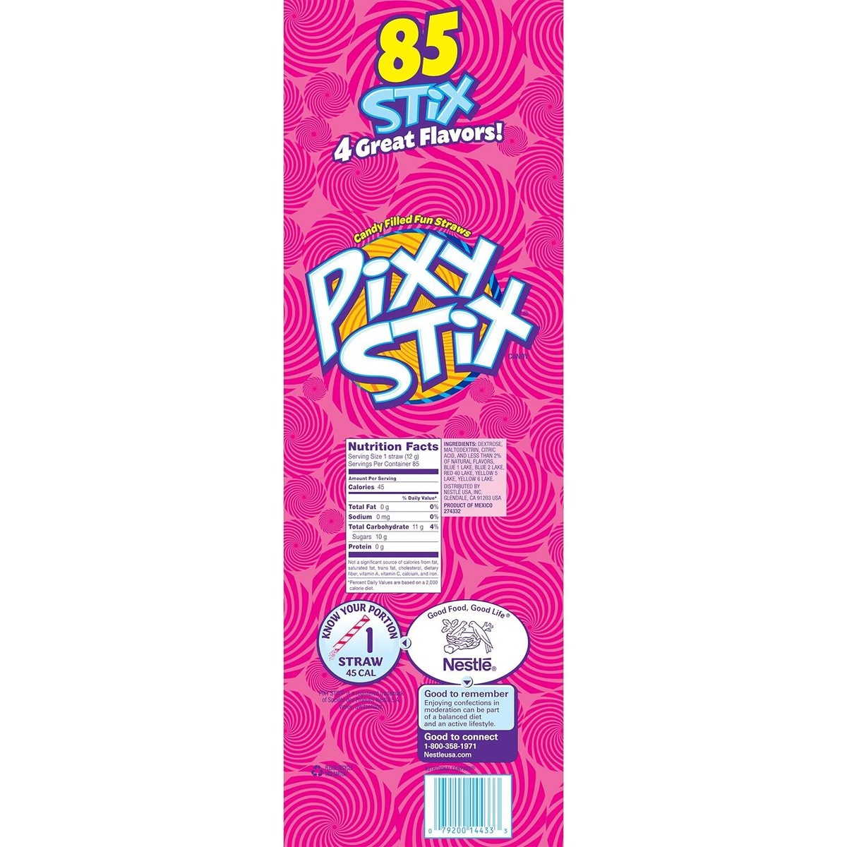 Pixy Stix Candy Variety Pack 85 Count Fruity Flavors Grape Cherry