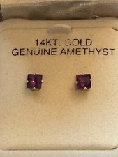 14k Amethyst Earrings