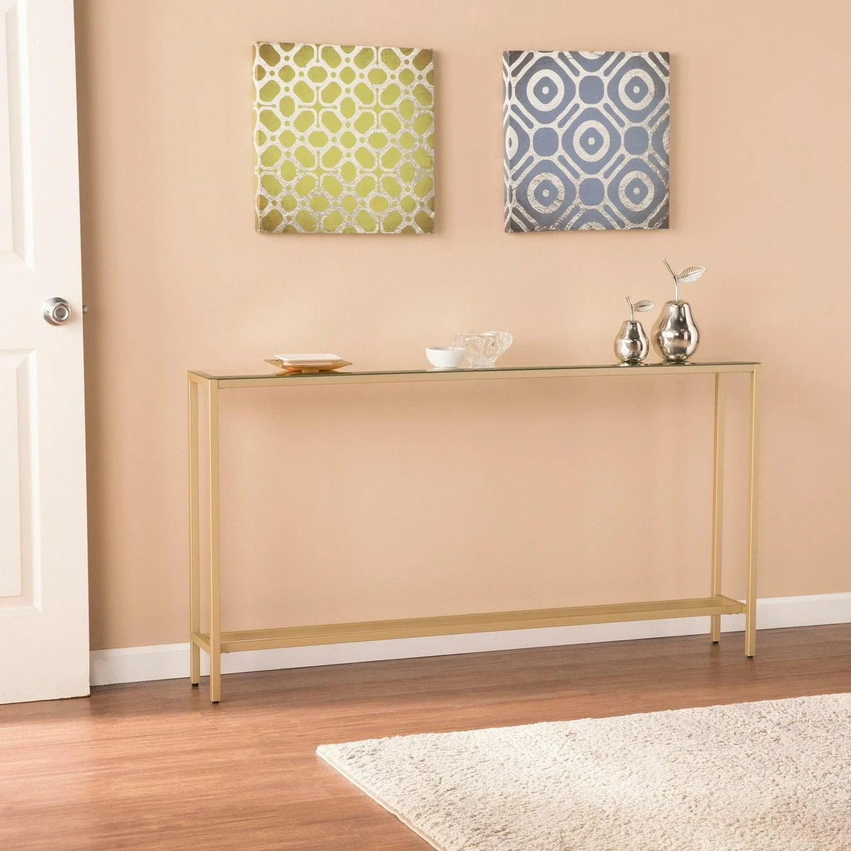 Silver orchid ham long narrow console table with mirrored top deals