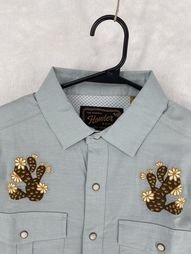 Howler Bros Hemd Herren Small Gaucho Pearl Snapshirt Western Cowboy Kaktusfeigen - Bild 6 von 15