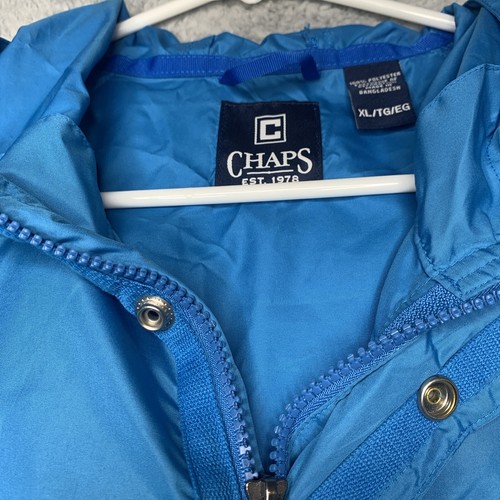Chaps Ralph Lauren Jacket Mens XL Blue Teal Pullover Windbreaker 1/4 Zipper Snap - Picture 8 of 11