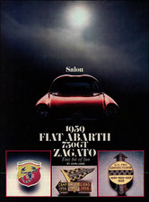 1981 Vintage Print 1959 Fiat Abarth 750GT Zagato Racing Race Car Italy Turismo