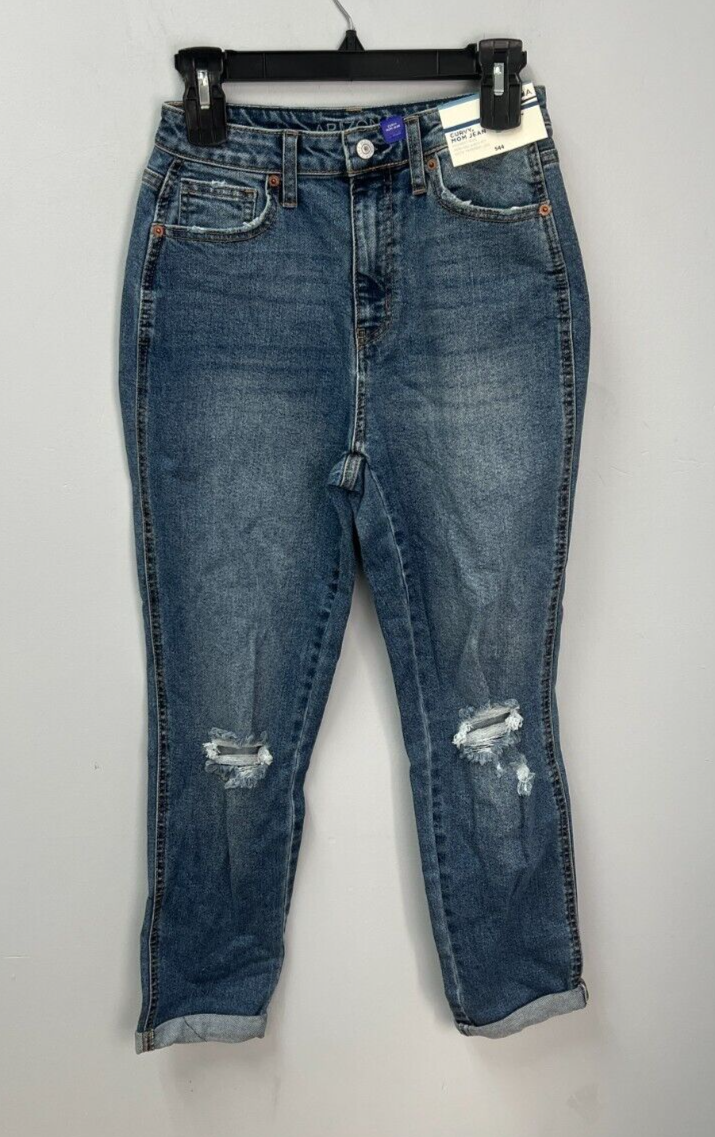 Arizona Jean Curvy Mom Highest Rise Blue Jeans Semi-Relaxed Fit Sz Tapered