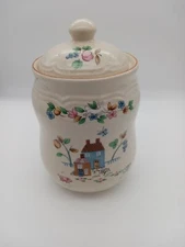 Vintage International China Company Stoneware Heartland Canister With Lid 9"