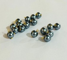 6mm Black Shell Pearl Beads Charms, Craft jewelry making Supplies, Dangle Charms