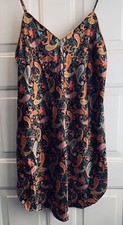 Vintage Barbizon Short Nightgown Nighty Paisley Satin Size XL