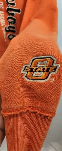 Oklahoma State University Full Zip Hoodie Sweatshirt Women's SM Cowboys Orange - Picture 3 of 4