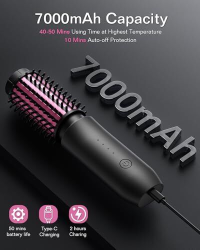 Cordless Hair Straightener Brush for Travel - Portable Straightening Brush, - Bild 8 von 8