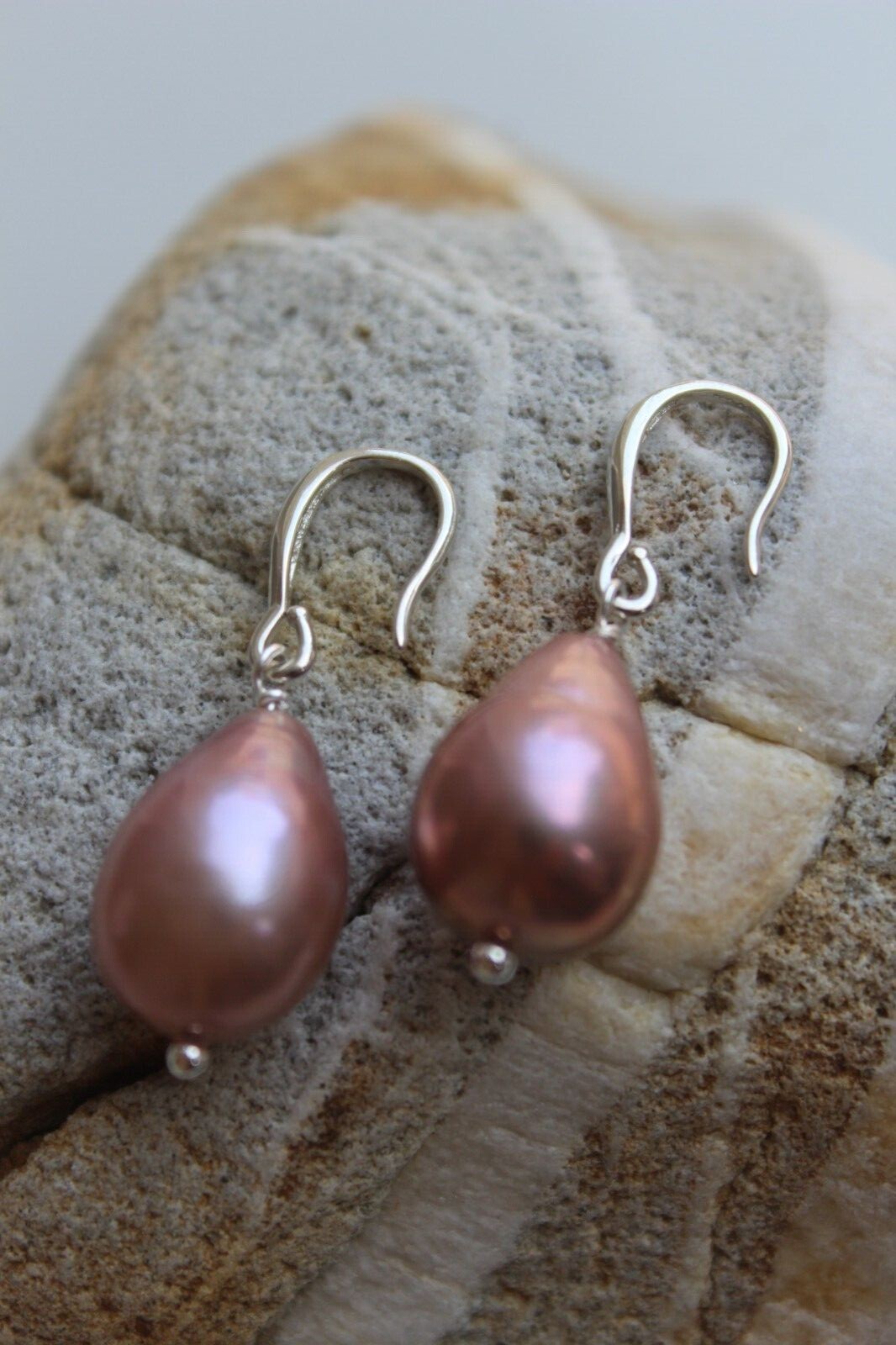 Boucles d'oreilles violettes perles baroques d'eau douce et argent pour vos soirées - 2