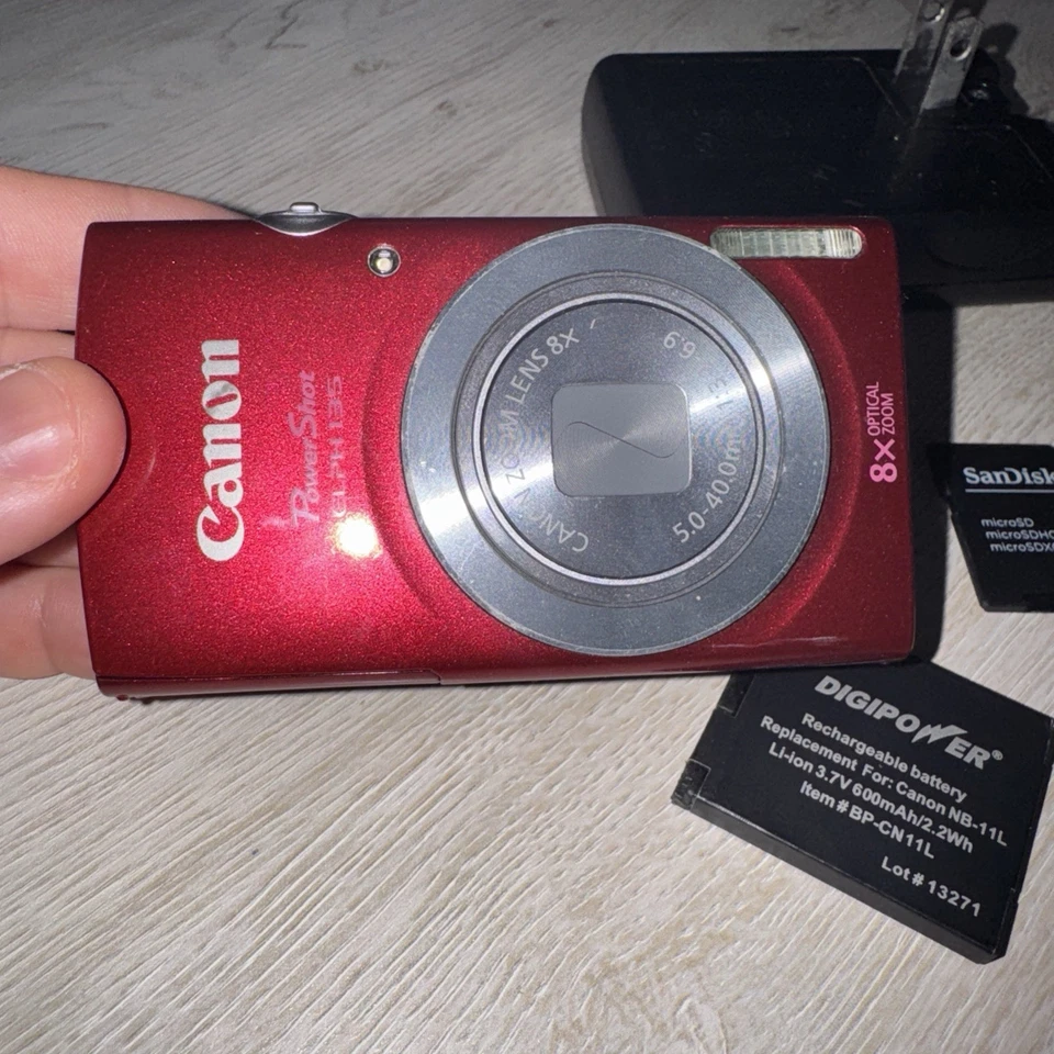 Canon PowerShot ELPH 135 Digital Camera 8X Optical Zoom Red - Image 4 of 4