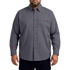 Mens FR Welding Shirts 7.5 OZ Cotton Button Down Flame Resistant Work Apparel