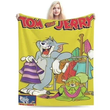 Tom Smile Jerry Gifts Blanket Tom And Jerry Cartoon Movie Fleece Blanket
