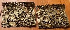 VINTAGE MUSI SHOE BUCKLE CLIPS HIGH RELIEF REPOUSSE 2 1/4"