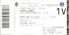 Milan Cagliari Serie A San Siro 2009 Football Italy Stadium Ticket