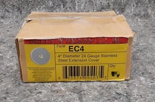 EC4 Braxton Harris 4" Diameter 24 Ga Stainless Steel Extension Cover 