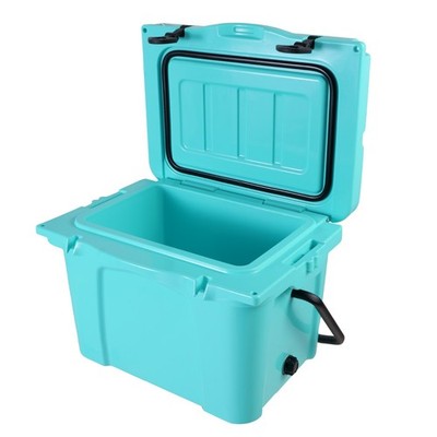 25QT Rotomolded Cooler, 5-7 Day Ice Retention, w/Bottle Opener & Cup Holder 