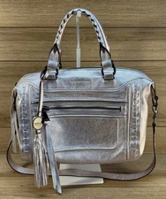 Aimee Kestenberg Kimberly Convertible Leather Satchel Crystal metallic Rose