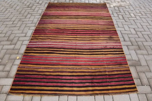 5,2x7,6 ft Rug, Area Turkish Rug, Red Kilim Oriental Rug