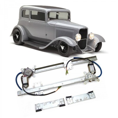 Flat Glass Power Window Conversion Kit for 1932 Model B Victoria - Slantback