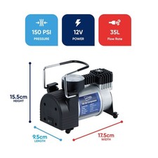 Streetwize 150PSI 12V Tornado Metal Air Compressor