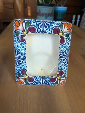 Mexican Talavera hand painted ceramic Pottery Picture Frame 12x 15cm 323g