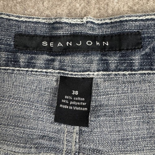 Sean John Jeans Mens 38x34 Marcus Slim Straight Fit Denim Whiskered Classic NWT - Picture 8 of 19