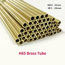 1Pc H65 Brass Tube Capillary Pipe OD 2-25mm Hollow Brass Sleeve Metal ID1-23mm