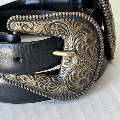 THE KOOPLES Double-Buckle Leather Belt Size T1 US XS-S Western Concho Rock&Roll THE KOOPLES Double-Buckle Leather Belt Size T1 US XS Western  main image 2