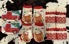 10 Pair Of Kids Christmas Socks Sets Christmas Lights, Tree  Chimney Design