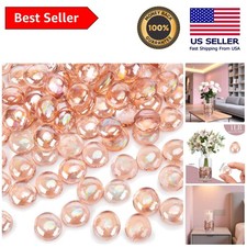 100PCS Light Pink Flat Glass Marbles - Versatile Decorative Pebbles for DIY