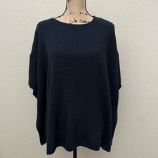 NWT Loft Womens Navy Blue Pullover Poncho Sweater OS One Size