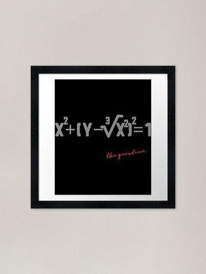 The Question For Equation Graph, Br Framed Wall Art Poster Canvas Print Picture
