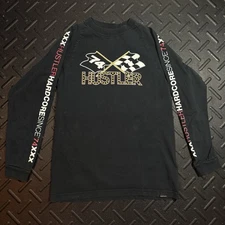 Vintage Hustler Hardcore Since ‘74 XXX Car Racing Shirt Black Long Sleeve Size M