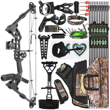 Set Arco Composto 20-70lbs Regolabile 320fps IBO Adulto Principianti Bersaglio Caccia