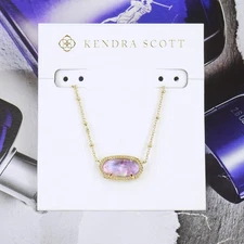 Clearance! NWOT Kendra Scott Elisa Satellite Lilac Abalone Necklace Gold Plated