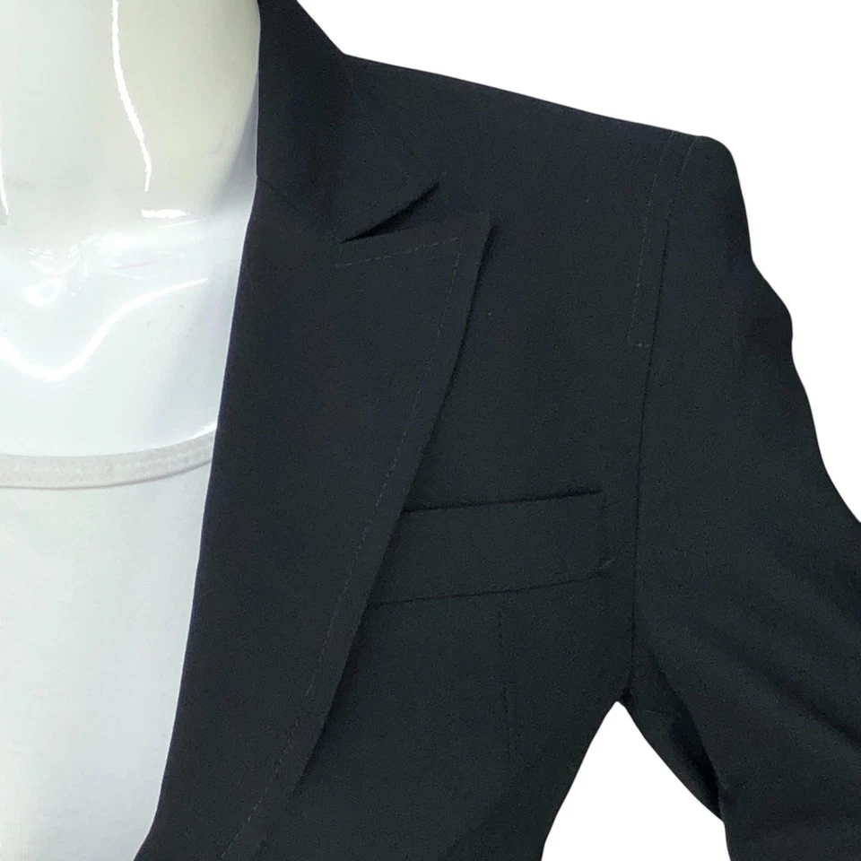 Costume National Blazer Womens 40 Black Wool Tailored Italy Office Jacket Modern - Image 4 of 4
